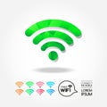 Colorful wireless cover the world deep green concept Royalty Free Stock Photo