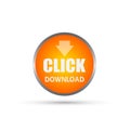Abstract click Download button icon vector in element on white background
