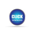 Abstract click Download button icon vector in element on white background