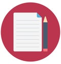 Writing Color Icon isolated and Vector that can be easily modified or edit Royalty Free Stock Photo