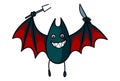 Cartoon Illustration Of Bat Royalty Free Stock Photo