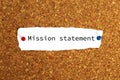 Mission statement heading Royalty Free Stock Photo