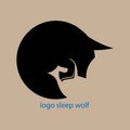 Illustration logo wolf sleep Royalty Free Stock Photo