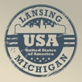 Grunge rubber stamp with name of Michigan, Lansing Royalty Free Stock Photo