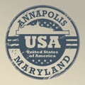 Grunge rubber stamp with name of Maryland, Annapolis Royalty Free Stock Photo