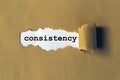 Consistency word on paper Royalty Free Stock Photo