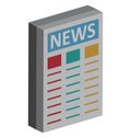 Newspaper Color Icon isolated and Vector that can be easily modified or edit Royalty Free Stock Photo