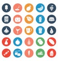 Food, Drinks, Fruits, Vegetables Vector Icons set That can be easily modified or edit Royalty Free Stock Photo