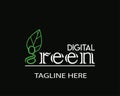 green digital logo company Banner Illustration Social Motivation Campaign