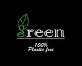 Green plastic free logo company Banner Social Motivation Campaign ecology