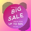 Big sale banner circle fullcolor Royalty Free Stock Photo