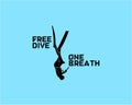 Flreedive one breath background simple logo vector Royalty Free Stock Photo