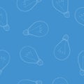 Blueprint doodle light bulbs seamless pattern Royalty Free Stock Photo