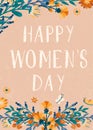 Happy women`s day. Card with flower decoration