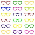 Set of eyeglasses. Seamless pattern with glasses. Vector Royalty Free Stock Photo