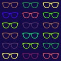 Set of eyeglasses. Seamless pattern with glasses. Vector Royalty Free Stock Photo