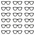 Set of eyeglasses. Seamless pattern with glasses. Vector Royalty Free Stock Photo