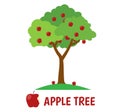 Vector Illustration of apple tree Royalty Free Stock Photo