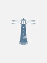 Blue, vector lighthouse icon isolated on gray background Royalty Free Stock Photo