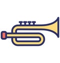 French horn Vector icon which can be easily modified or edit Royalty Free Stock Photo