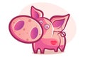 Vector Cartoon Illustration Of Pig