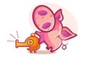 Vector Cartoon Illustration Of Pig Royalty Free Stock Photo