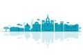 Vector Cartoon Illustration Of Skyline Royalty Free Stock Photo