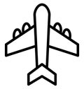 Aeroplane Vector icon which can be easily modified or edit in any color