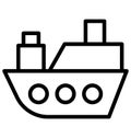 Boat Vector icon which can be easily modified or edit in any color Royalty Free Stock Photo