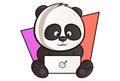 Vector Cartoon Illustration Of Cute Panda.