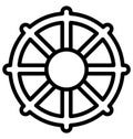 Boat wheel Vector icon which can be easily modified or edit in any color Royalty Free Stock Photo