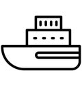 Boat Vector icon which can be easily modified or edit in any color Royalty Free Stock Photo