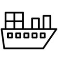 Boat Vector icon which can be easily modified or edit in any color Royalty Free Stock Photo