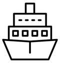 Boat Vector icon which can be easily modified or edit in any color Royalty Free Stock Photo