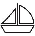 Boat Vector icon which can be easily modified or edit in any color