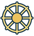 Boat wheel Vector icon which can be easily modified or edit in any color Royalty Free Stock Photo