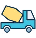 Basic RGB Cement truck Vector icon which can be easily modified or edit in any color Royalty Free Stock Photo