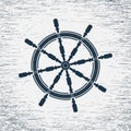 Old vintage ship wheel on grunge background vector Royalty Free Stock Photo