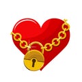 Chained heart vector design illustration Royalty Free Stock Photo