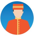 Bellboy Vector Illustration Icon which can Easily Modify or Edit