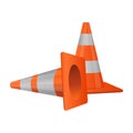 Traffic cones vector design illustration isolated on white background Royalty Free Stock Photo