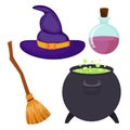 Witch elements pack vector design illustration isolated on white background