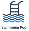 Basic RGB Swimming Pool Isolated Vector Icon which can easily modify or edit Royalty Free Stock Photo