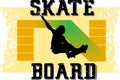 Skate board text yellow design