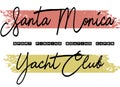 Santa monica yatch club design colored Royalty Free Stock Photo