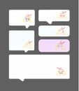 Set of paper speech bubbles with cute girl, vector eps10 illustration