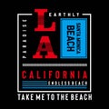 California, los angeles typography design tee for t shirt