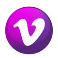Vimeo logo icon social media icon vector element for web internet on white background Royalty Free Stock Photo