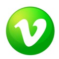 Vimeo logo icon social media icon in green vector element for web internet on white background Royalty Free Stock Photo