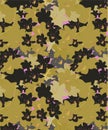 Black, Pink, Brown cherry blossom Floral Seamless Pattern